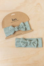 Load image into Gallery viewer, Kiin Stretch Bow Headband in Sage
