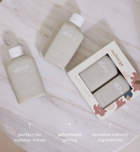 Load image into Gallery viewer, al.ive Body Care Travel Gift Set in Sea Cotton &amp; Coconut
