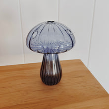 Load image into Gallery viewer, Glass Mushroom Bud Vase in Blue
