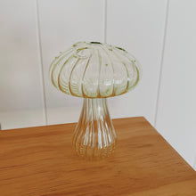 Load image into Gallery viewer, Glass Mushroom Bud Vase in Green
