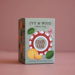 Ivy & Wood Candy Cane Christmas Candle