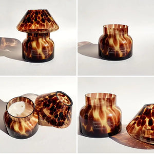 Lumiére Mushroom Lantern Candle in Tortoise (Rugged)