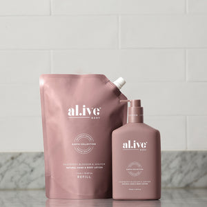 al.ive 1L Hand and Body Lotion Refill in Raspberry Blossom and Juniper