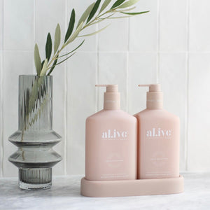 al.ive Wash & Lotion Duo + Tray in Applewood & Goji Berry