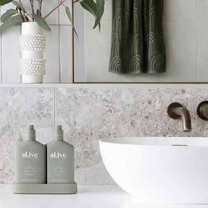 al.ive Wash & Lotion Duo + Tray in Green Pepper & Lotus Duo