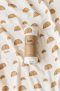 Kiin Organic Swaddle in Ivory & Umber Rainbow